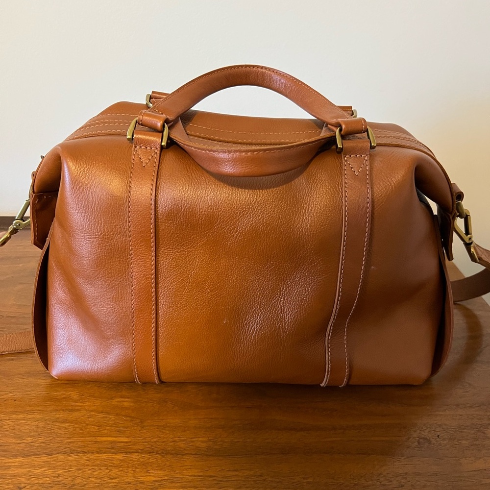 Madewell Satchell Leather Bag in Tan Color
